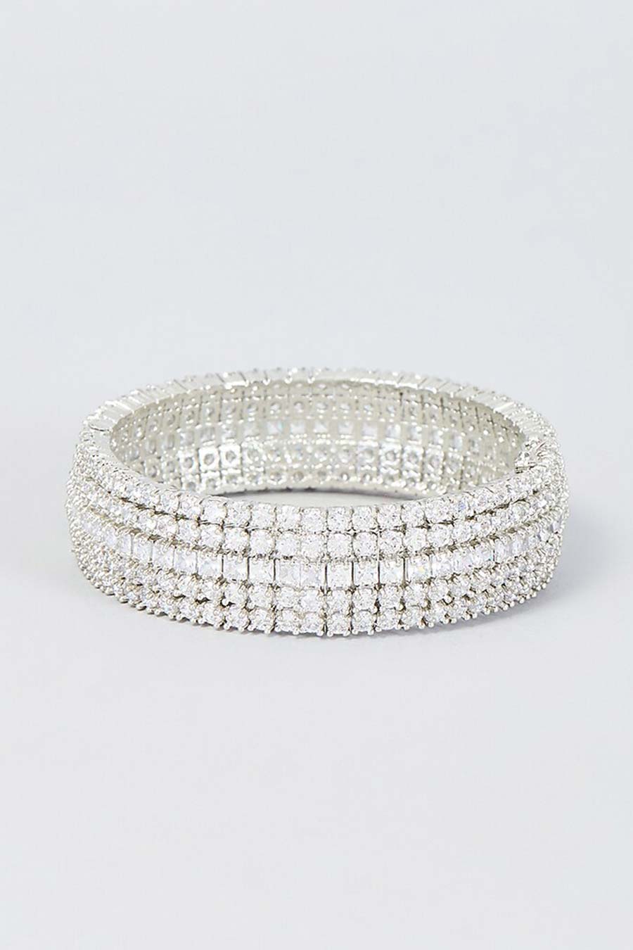 Silver Diamonds Studded Bangle