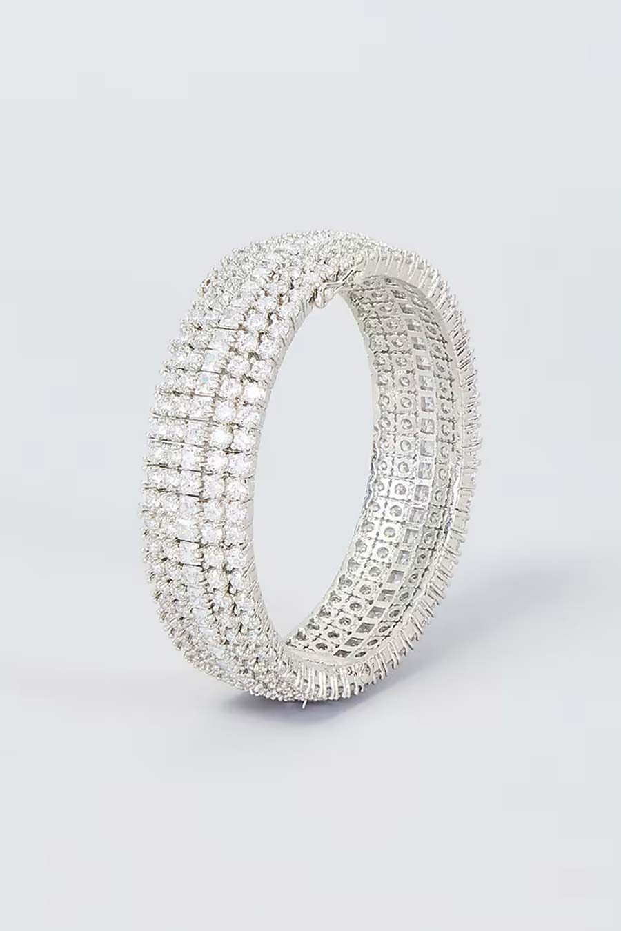 Silver Diamonds Studded Bangle