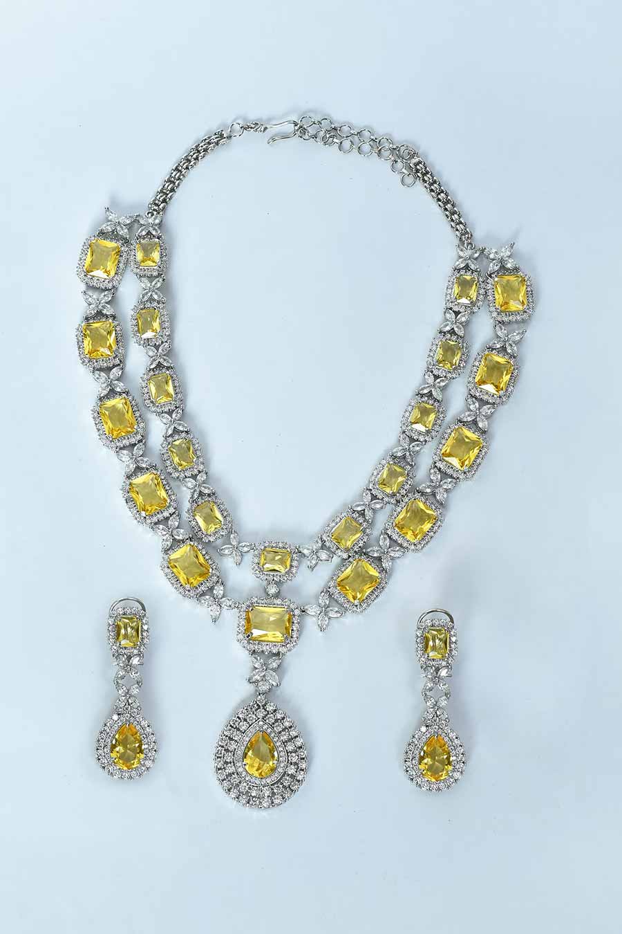 Yellow Layered Necklace Set
