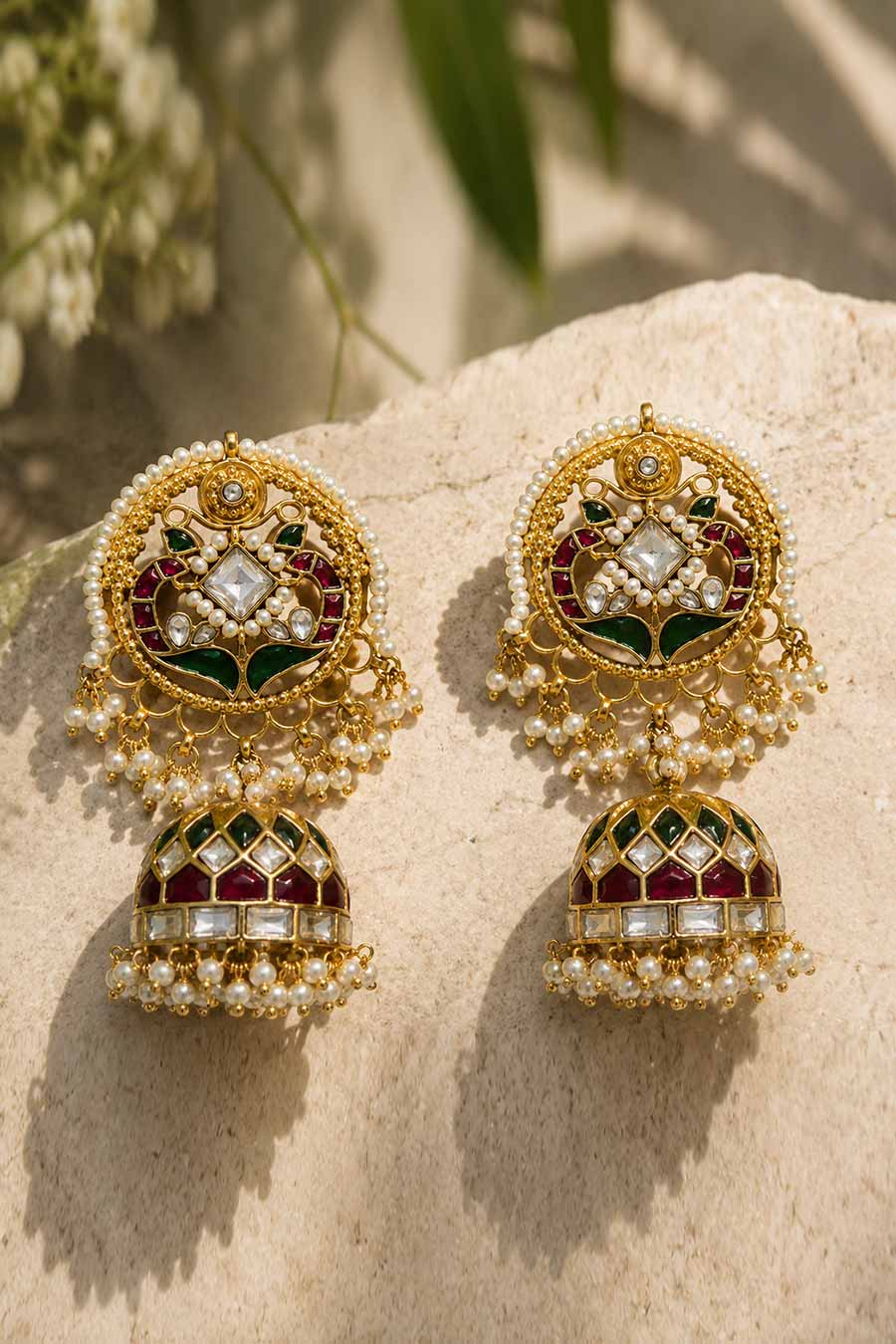 Heritage Polki Jhumka Earrings