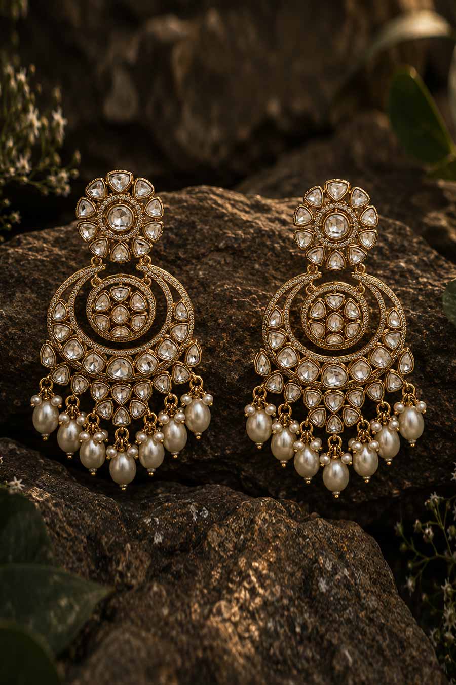 Pearl Chandbali Earrings