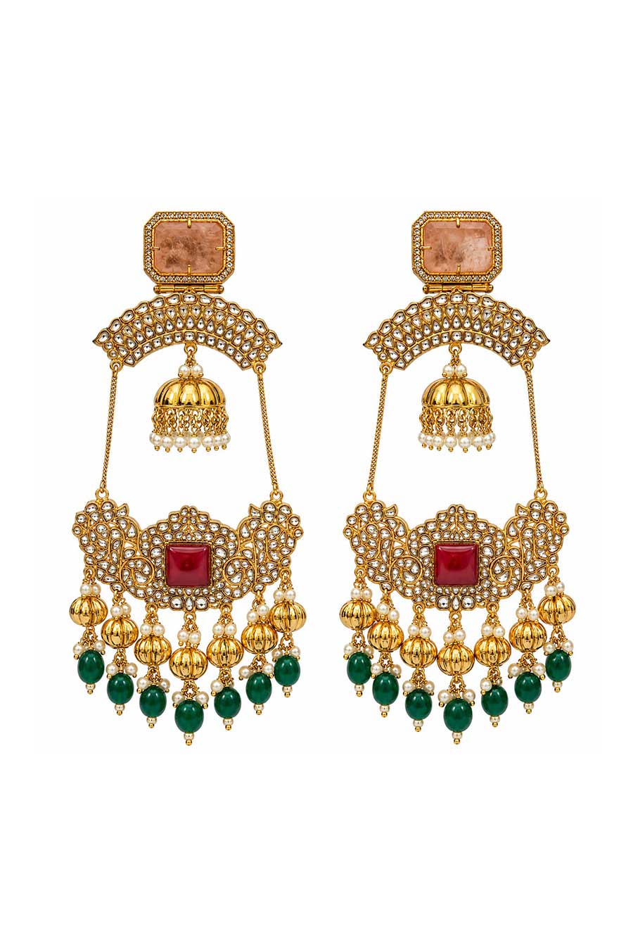 Kundan Statement Jhumka Earrings