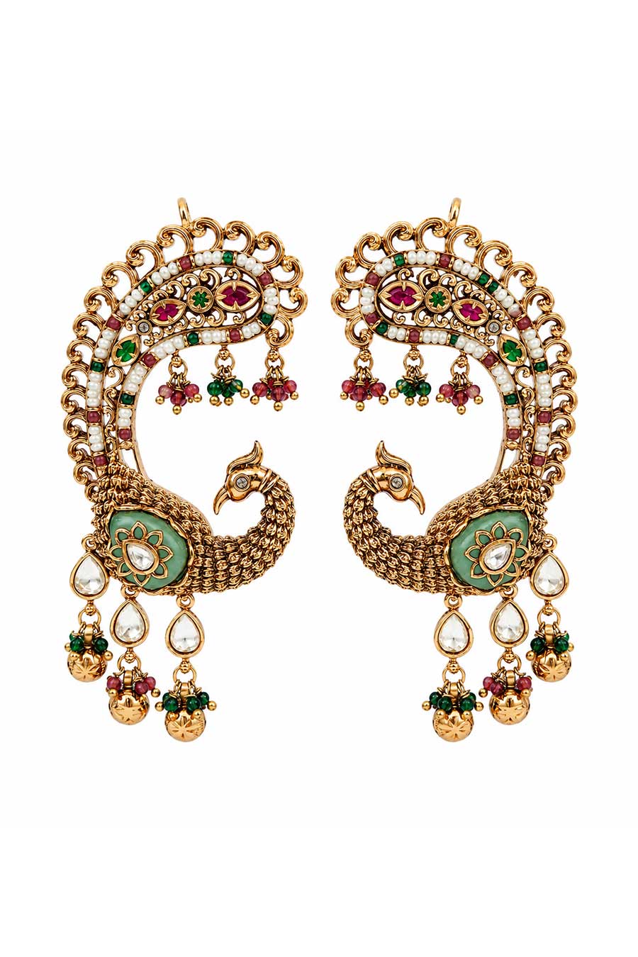 Multicolour Peacock Statement Earrings