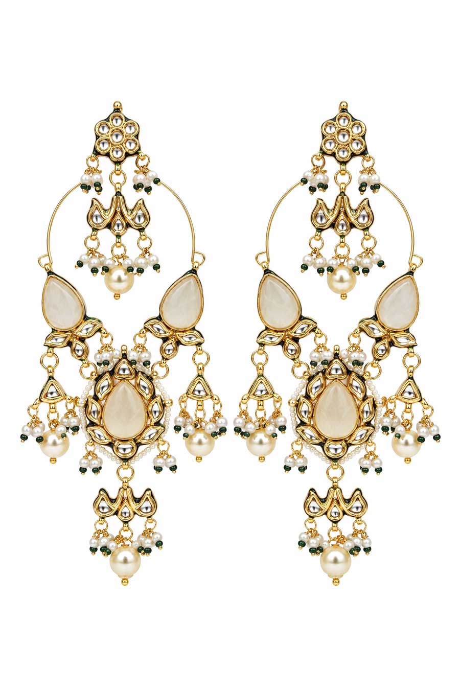 Kundan Statement Drop Earrings