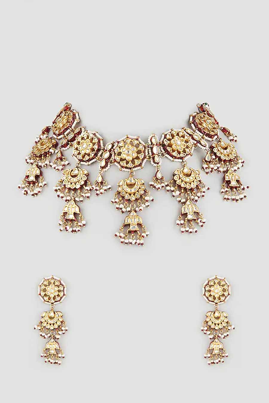 Brown Kundan Necklace Set