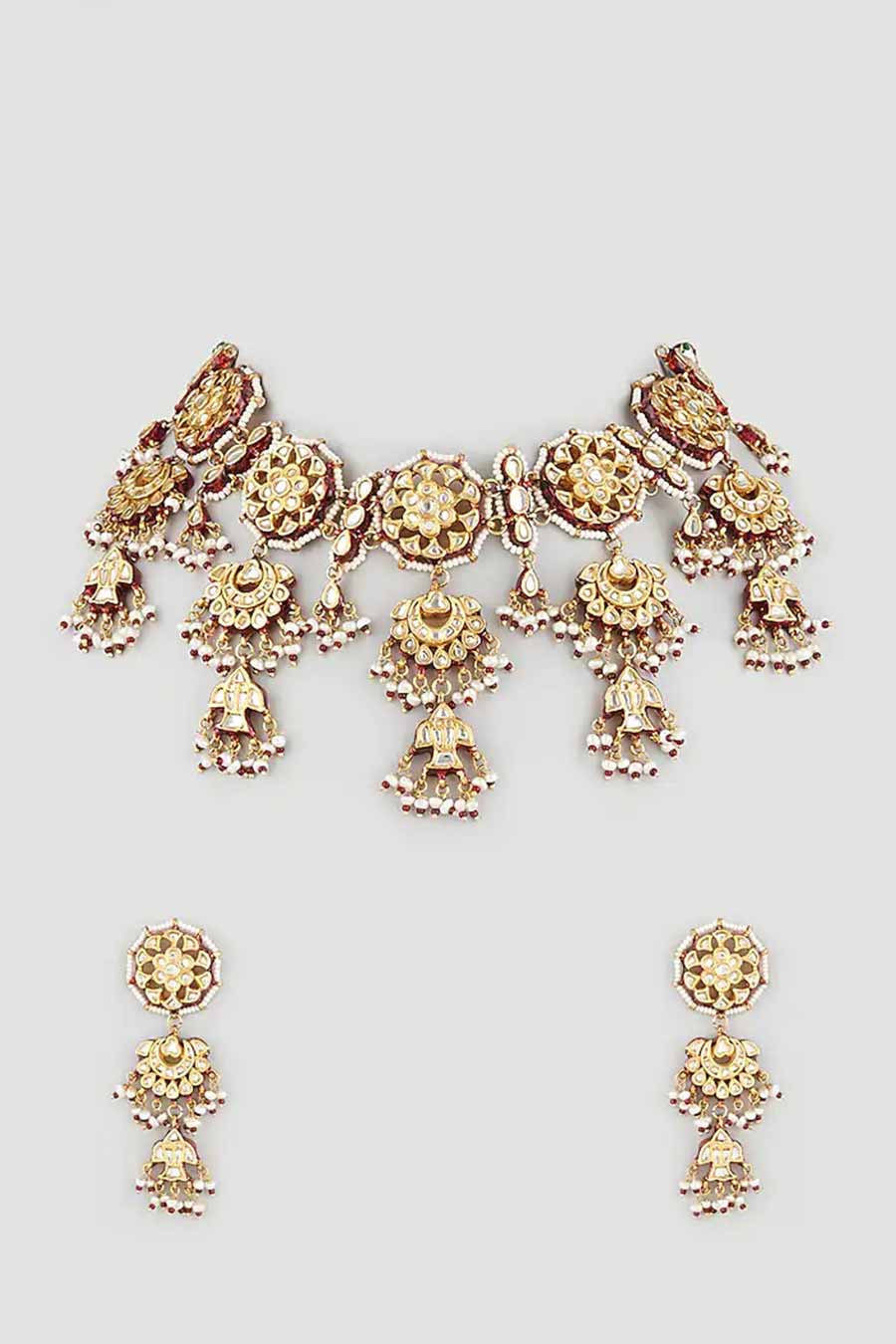 Brown Kundan Necklace Set