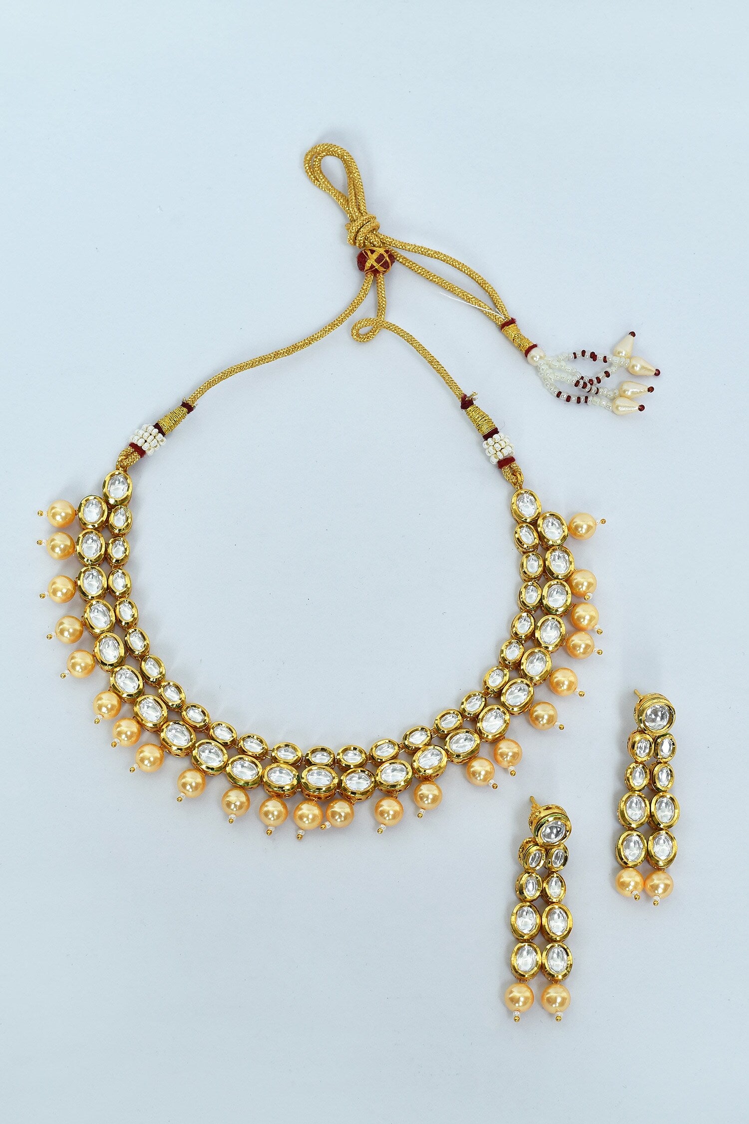 Pearl Embellished Choker Necklace Set