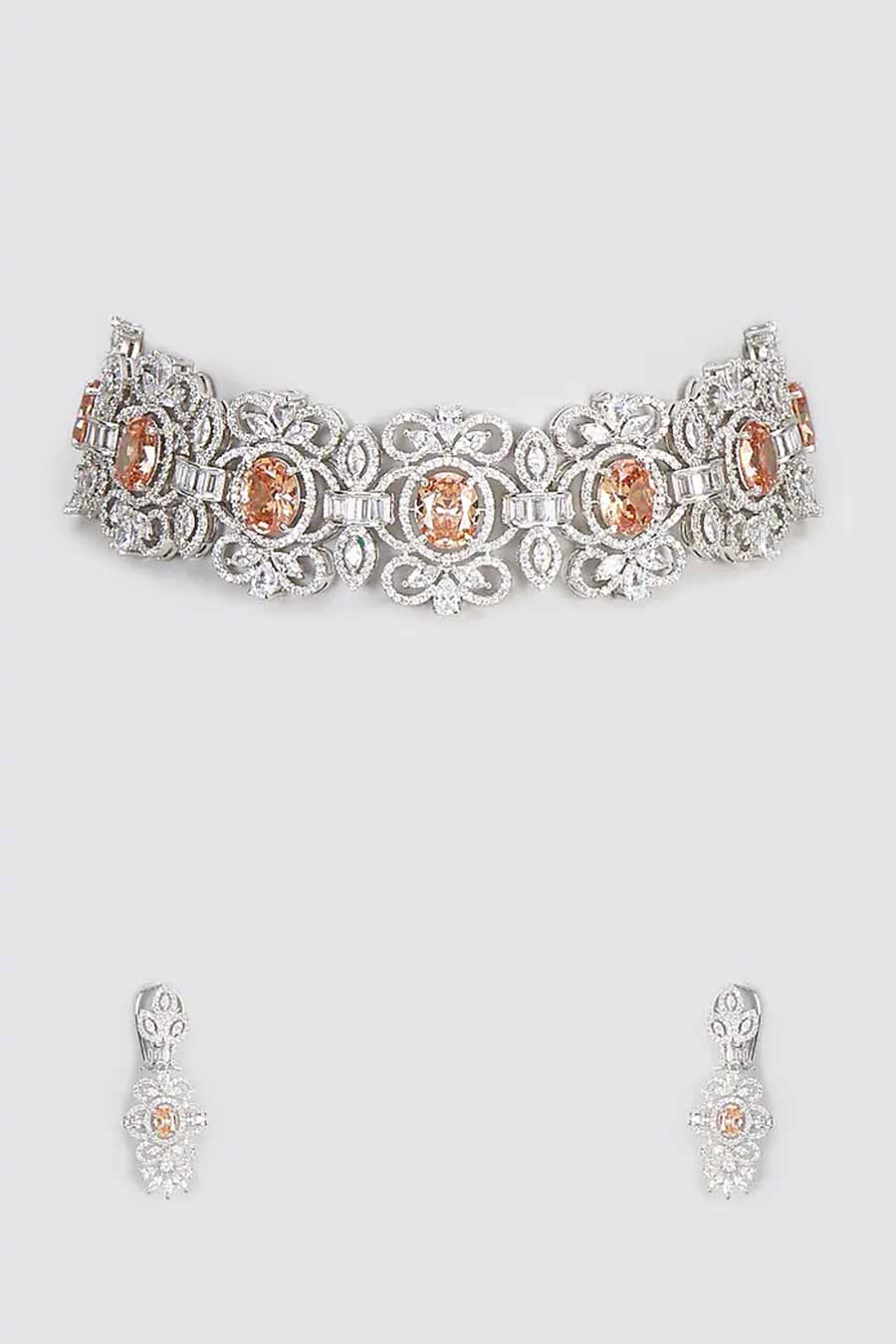 Yellow Diamond Choker Necklace Set