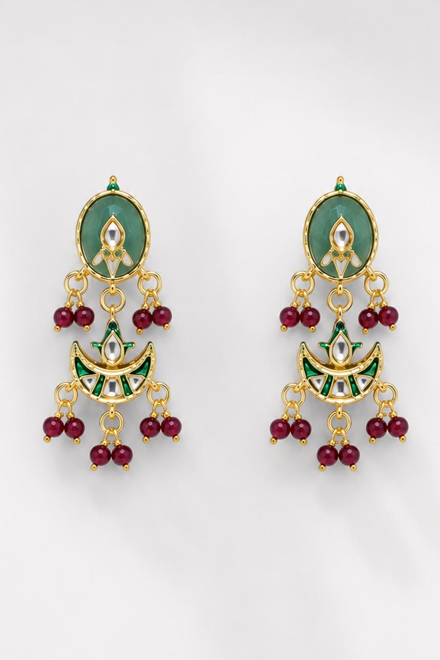 Emerald Beaded Choker Necklace & Earrings Set