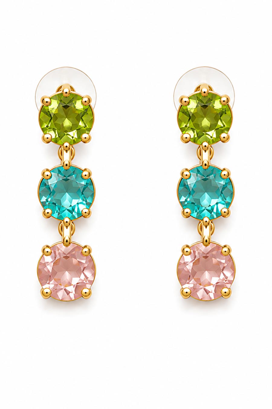 Multi-Coloured Floral Gemstone Necklace & Earrings Set