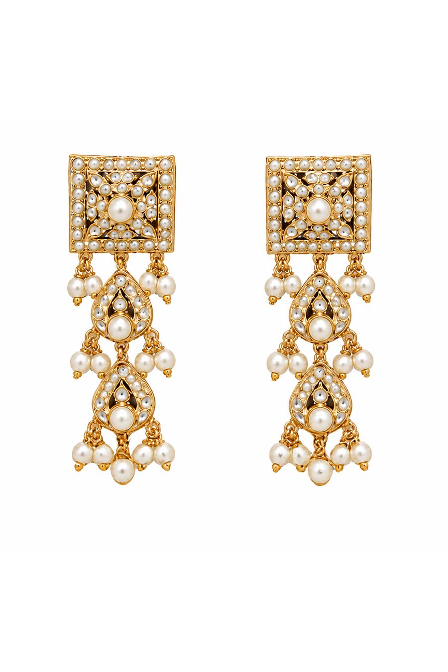 Gold Plated Jadau Choker Necklace & Earrings Set
