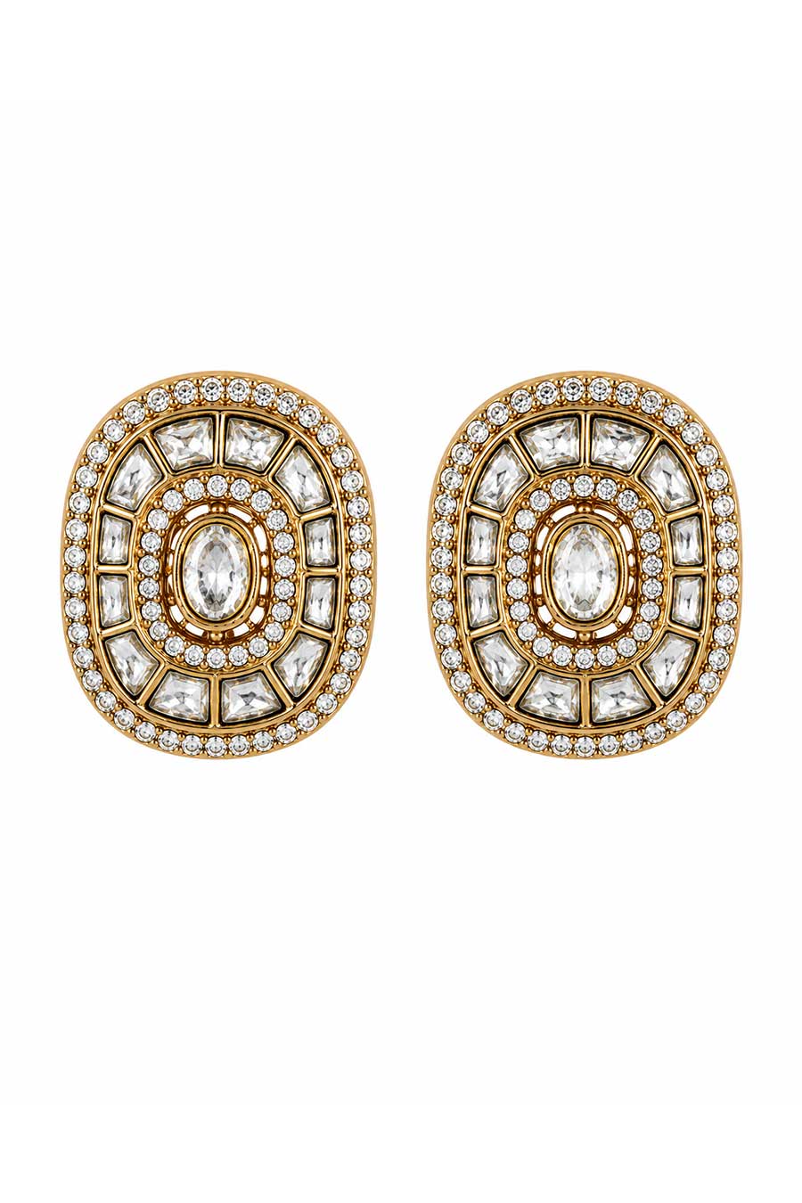 Gold Plated Kundan Choker Necklace & Earrings Set