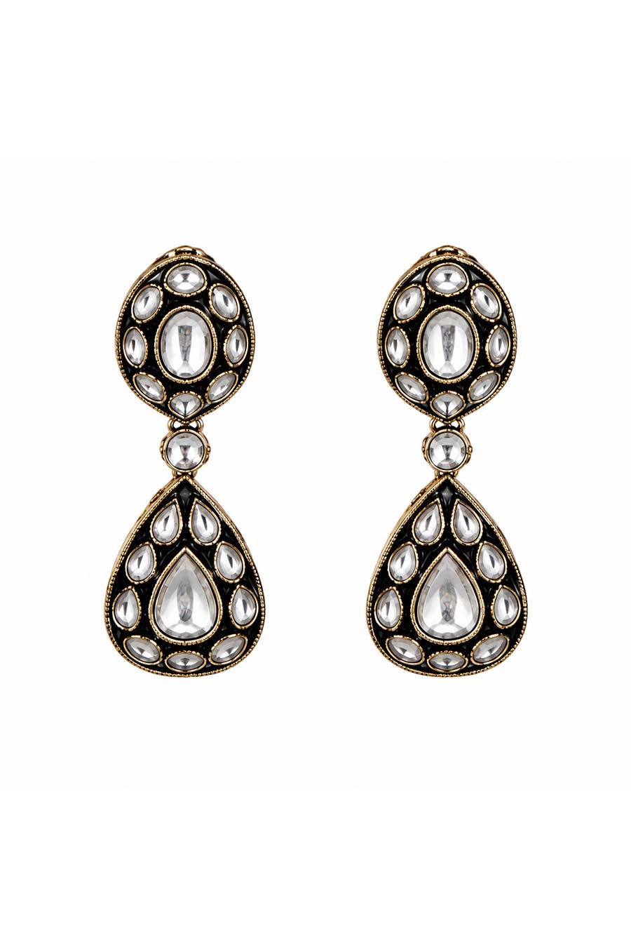 Emerald Kundan Polki Necklace Earring & Maang Teeka Set