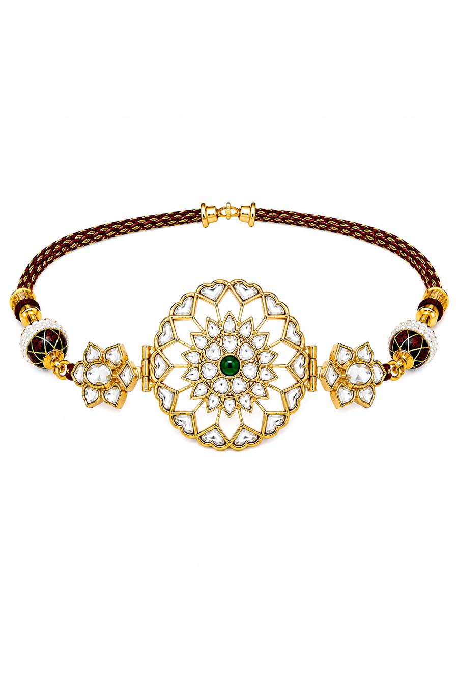 Jadau Kundan Choker & Earrings Set With Pearl