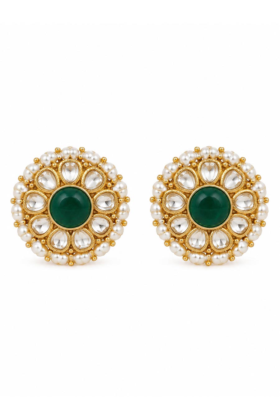 Multicolour Polki Necklace & Earrings Set