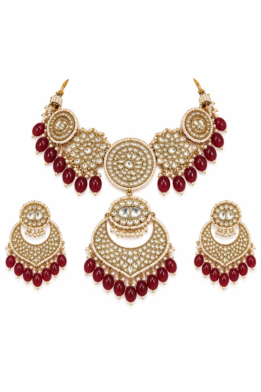 Kundan Choker Necklace & Chandbali Earrings Set