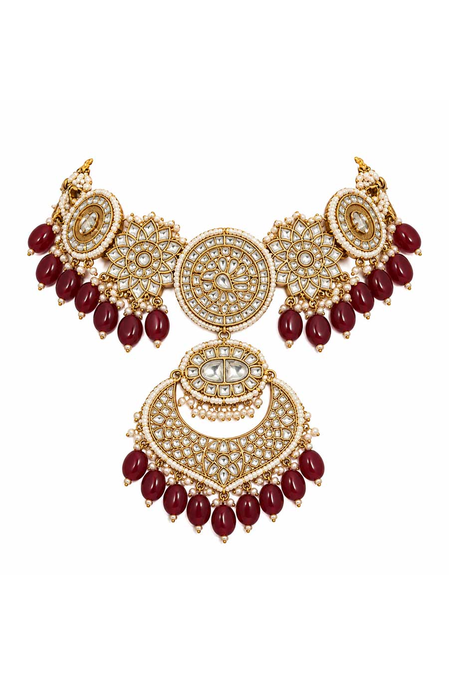 Kundan Choker Necklace & Chandbali Earrings Set