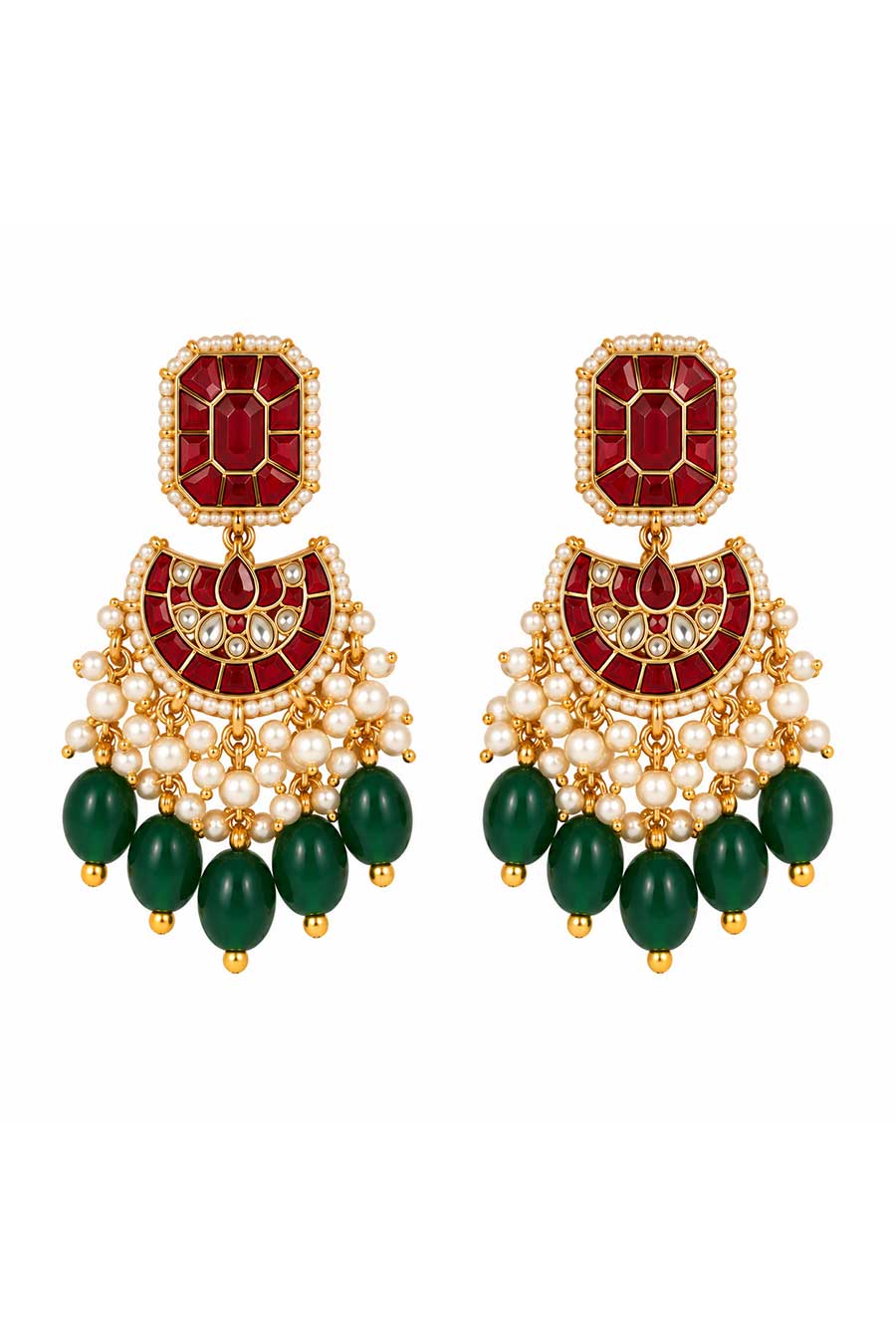Multicolour Kundan Bead Necklace & Earrings Set