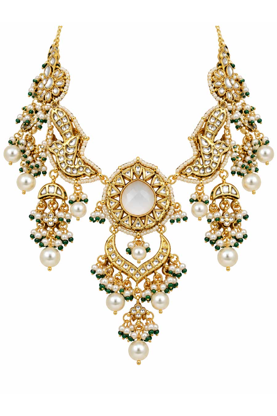 Kundan Pearl Necklace & Earrings Set