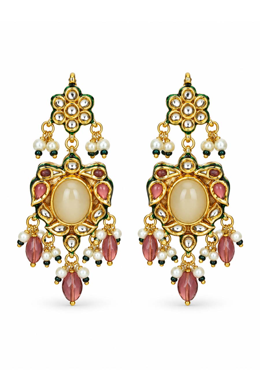 Kundan Beaded Choker Necklace & Earrings Set