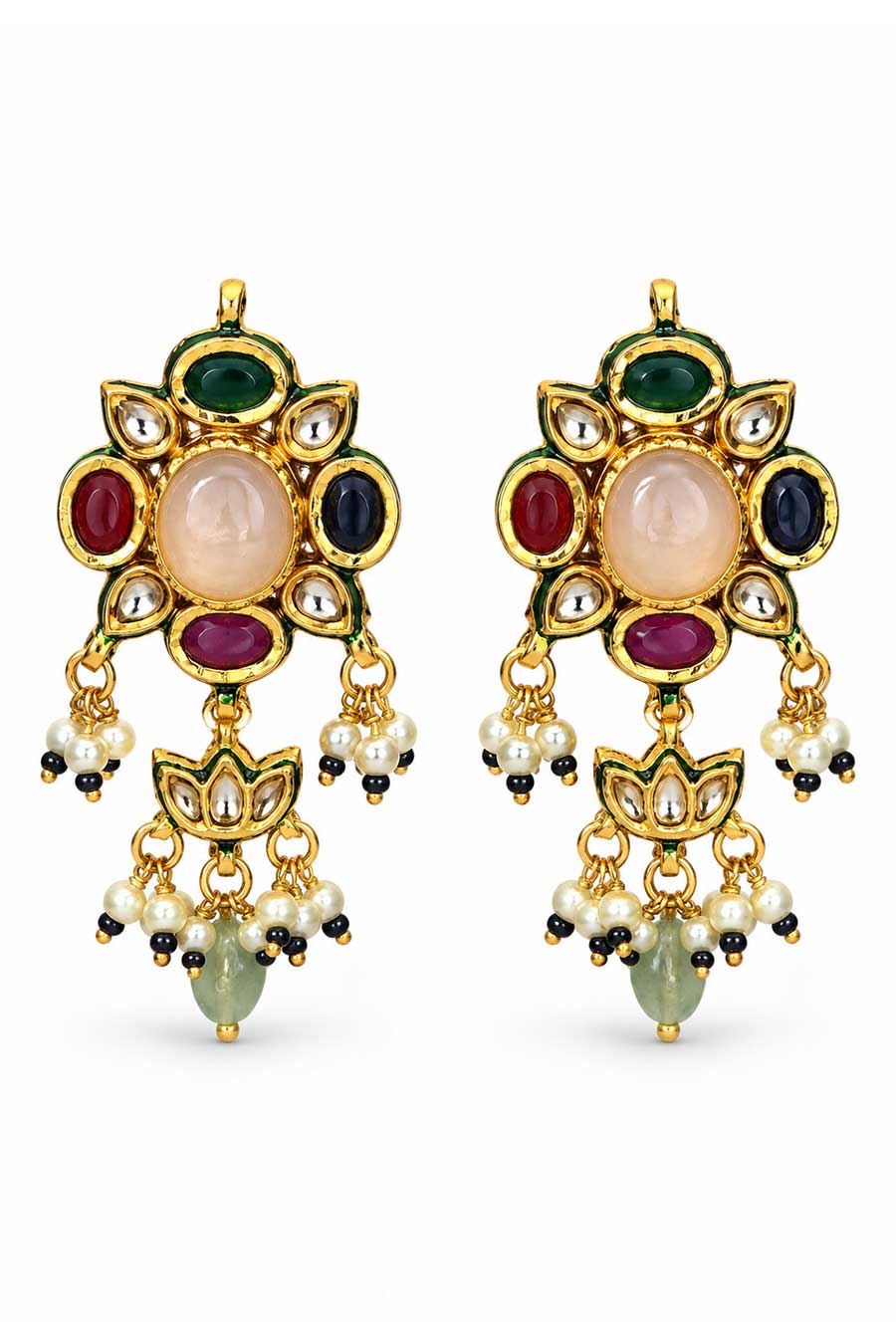 Kundan Stone Choker Necklace & Earrings Set