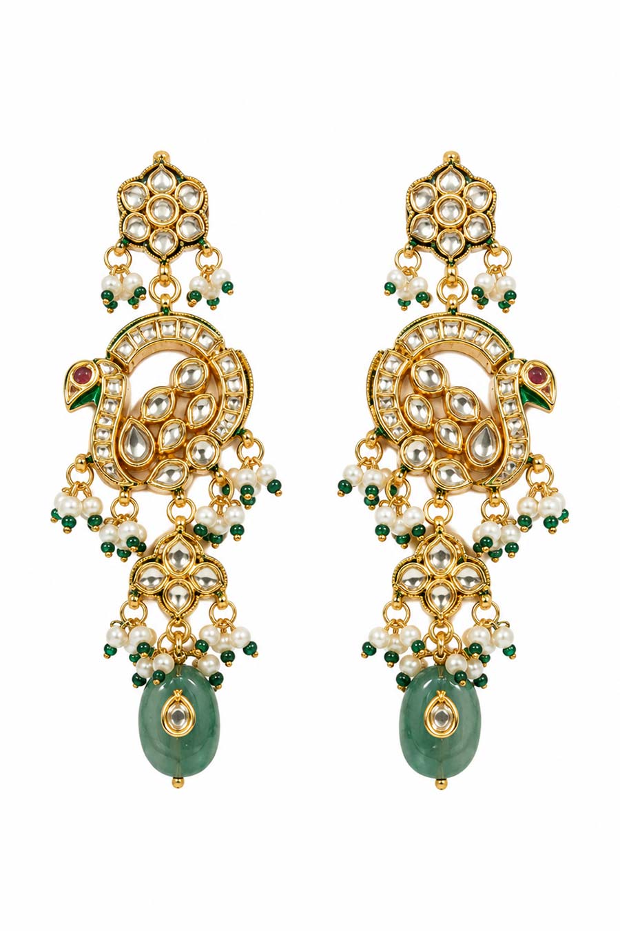 Kundan Beaded Long Necklace & Earrings Set