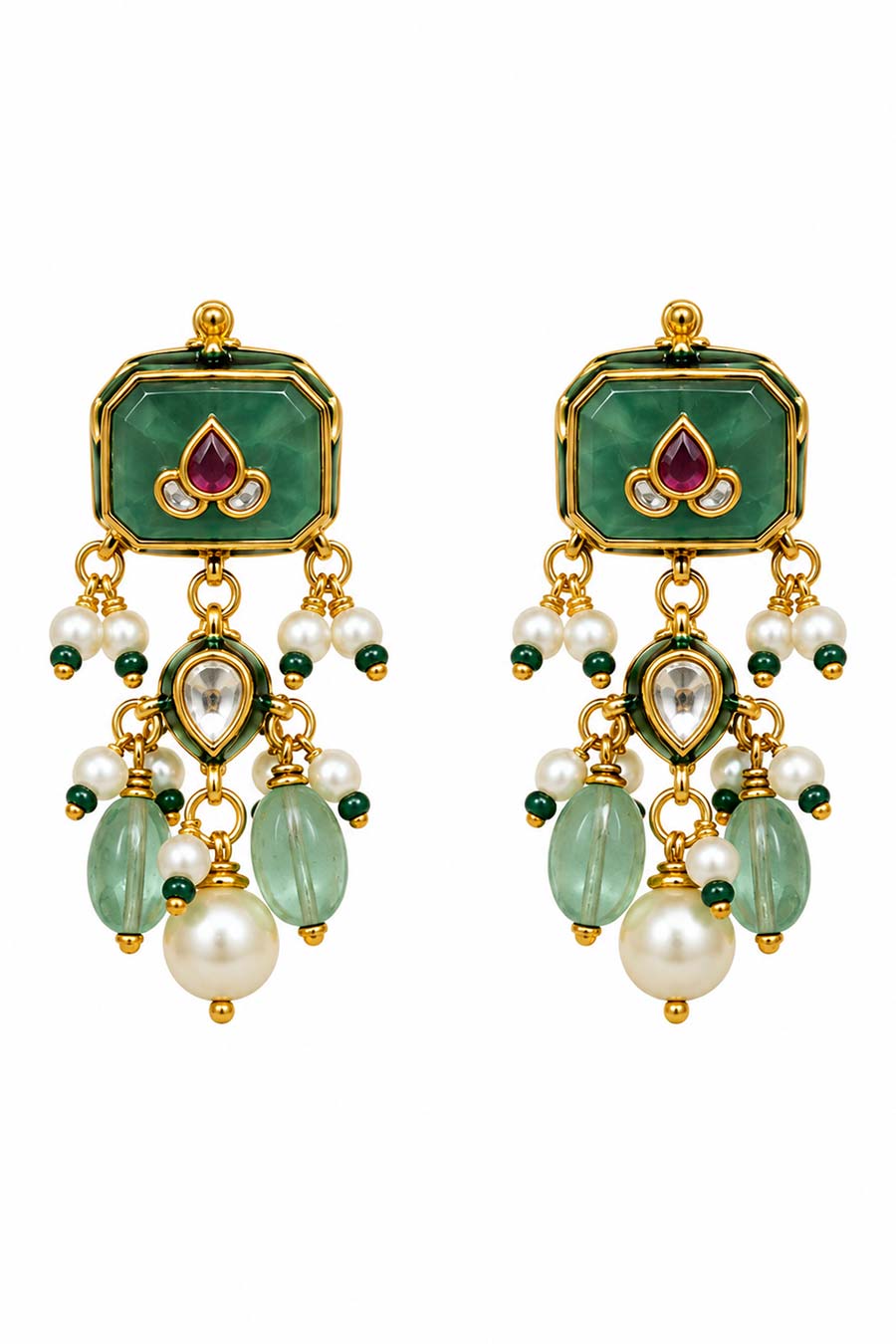 Kundan Multistone Choker Necklace & Earrings Set
