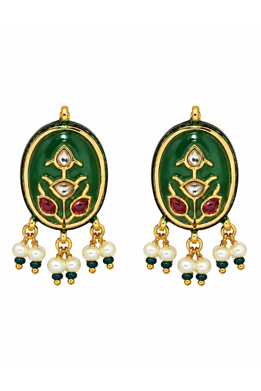 Navratna Multicolour Kundan Choker Necklace & Earrings Set
