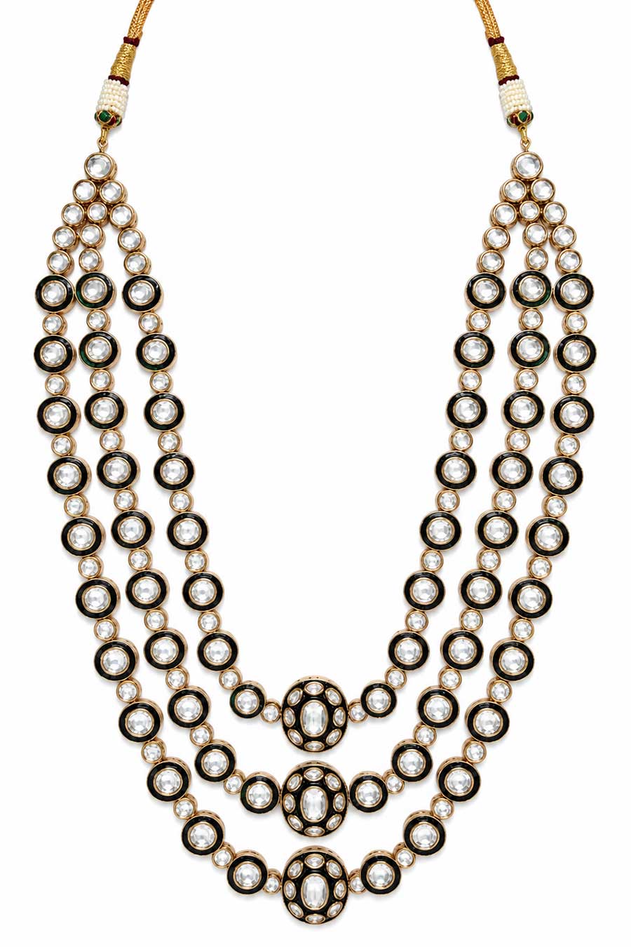 Moissanite Polki Layered Necklace & Earrings Set