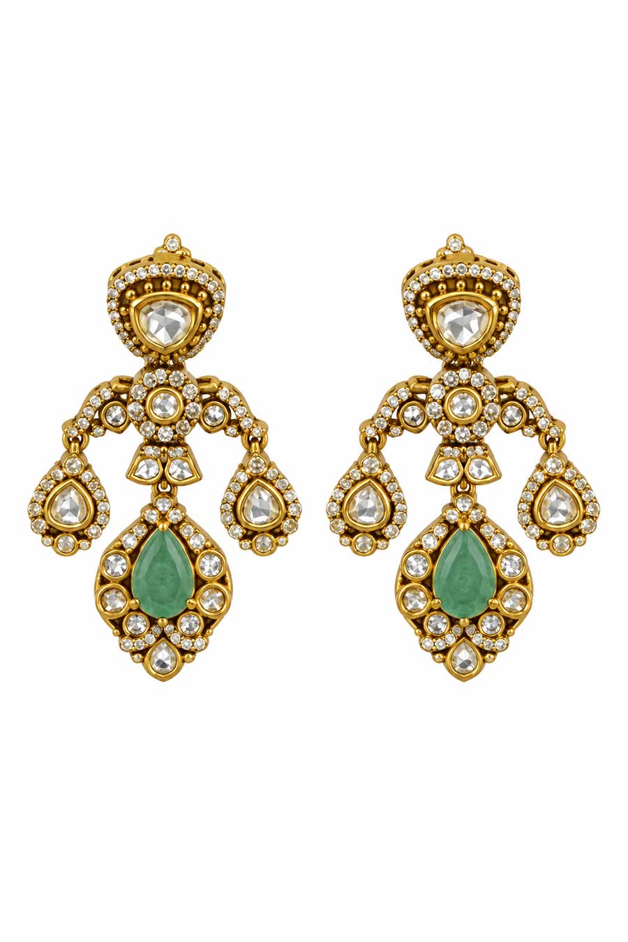 Ruby & Emerald Moissanite Choker Necklace & Earrings Set
