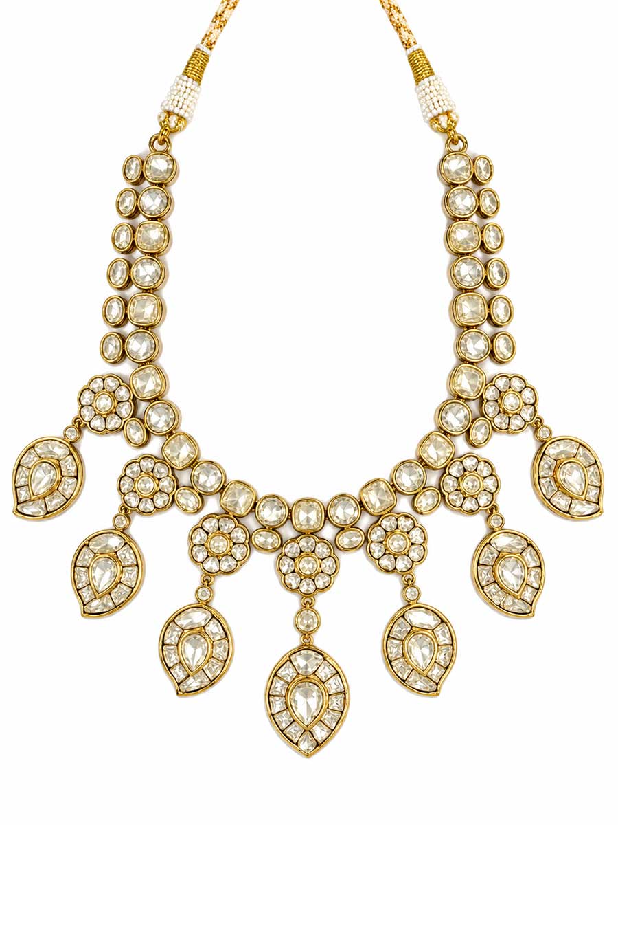 Moissanite Polki Necklace & Earrings Set