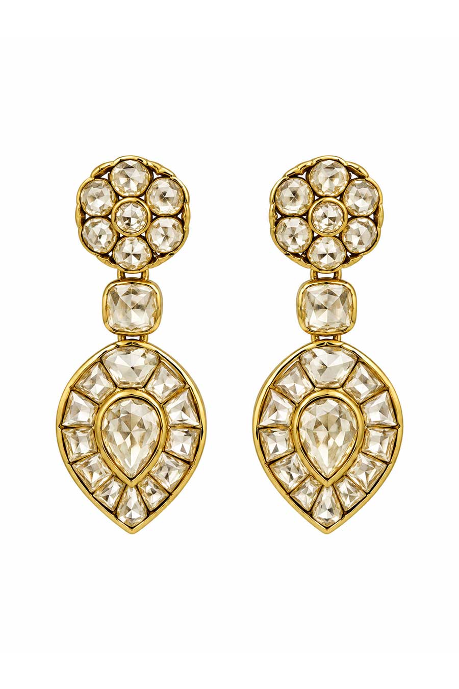 Moissanite Polki Necklace & Earrings Set