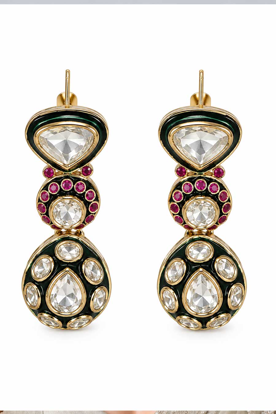 Ruby Polki Choker & Earrings Set With Maang Teeka