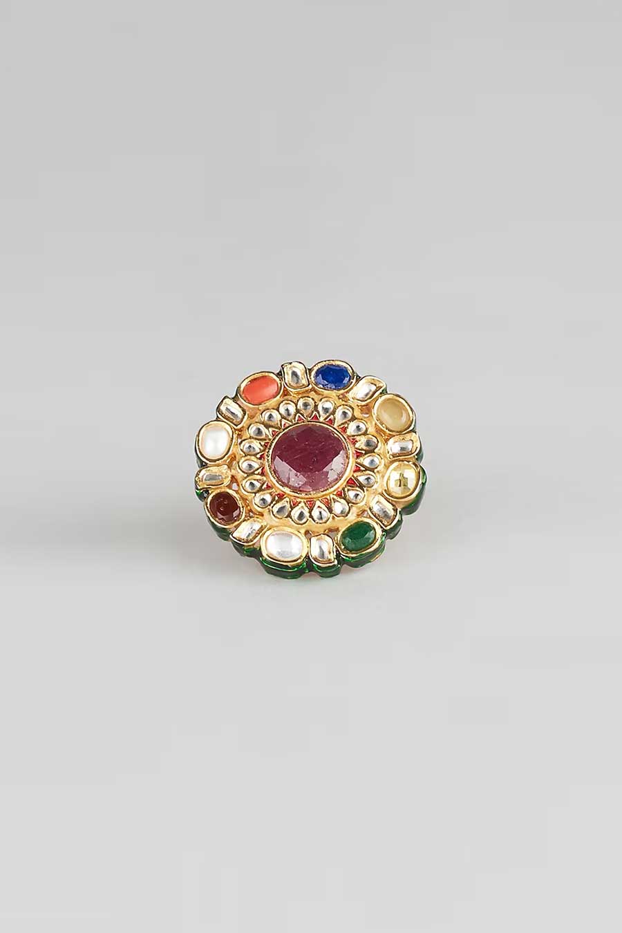 Multi-Coloured Semi Precious Stone Ring