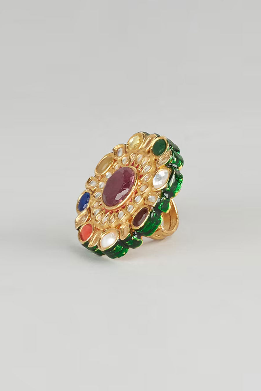 Multi-Coloured Semi Precious Stone Ring