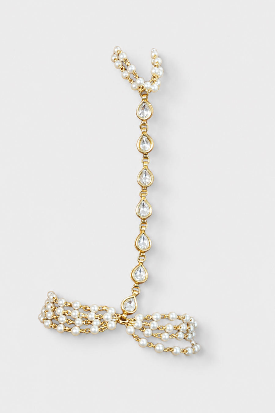Pearl & Polki Bridal Haath Phool Bracelet