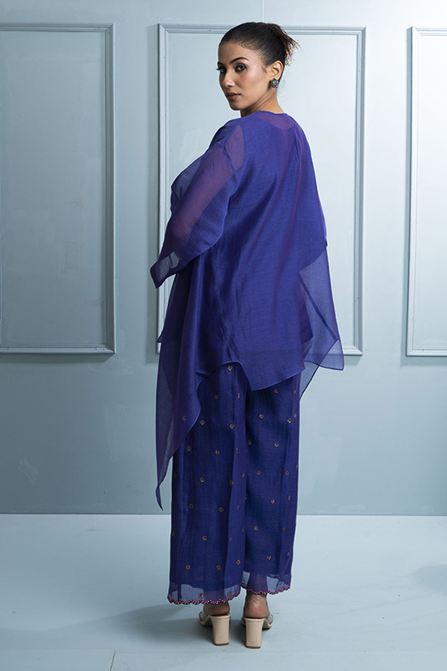 Purple Asymmetric Tunic & Pant Co-Ord Set