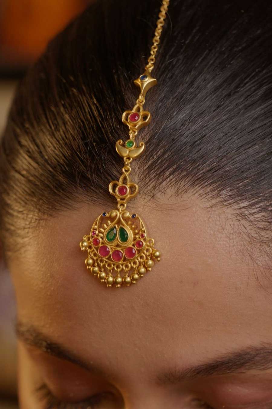 Regal Crown Maang Tikka & Maatha Patti Set