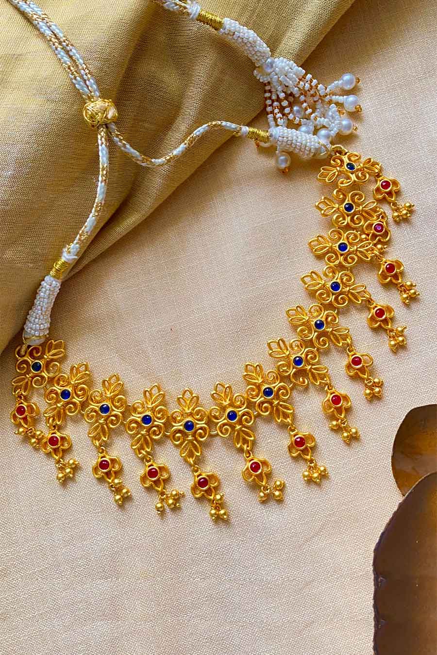 Petals of Gold Earrings & Necklace Set