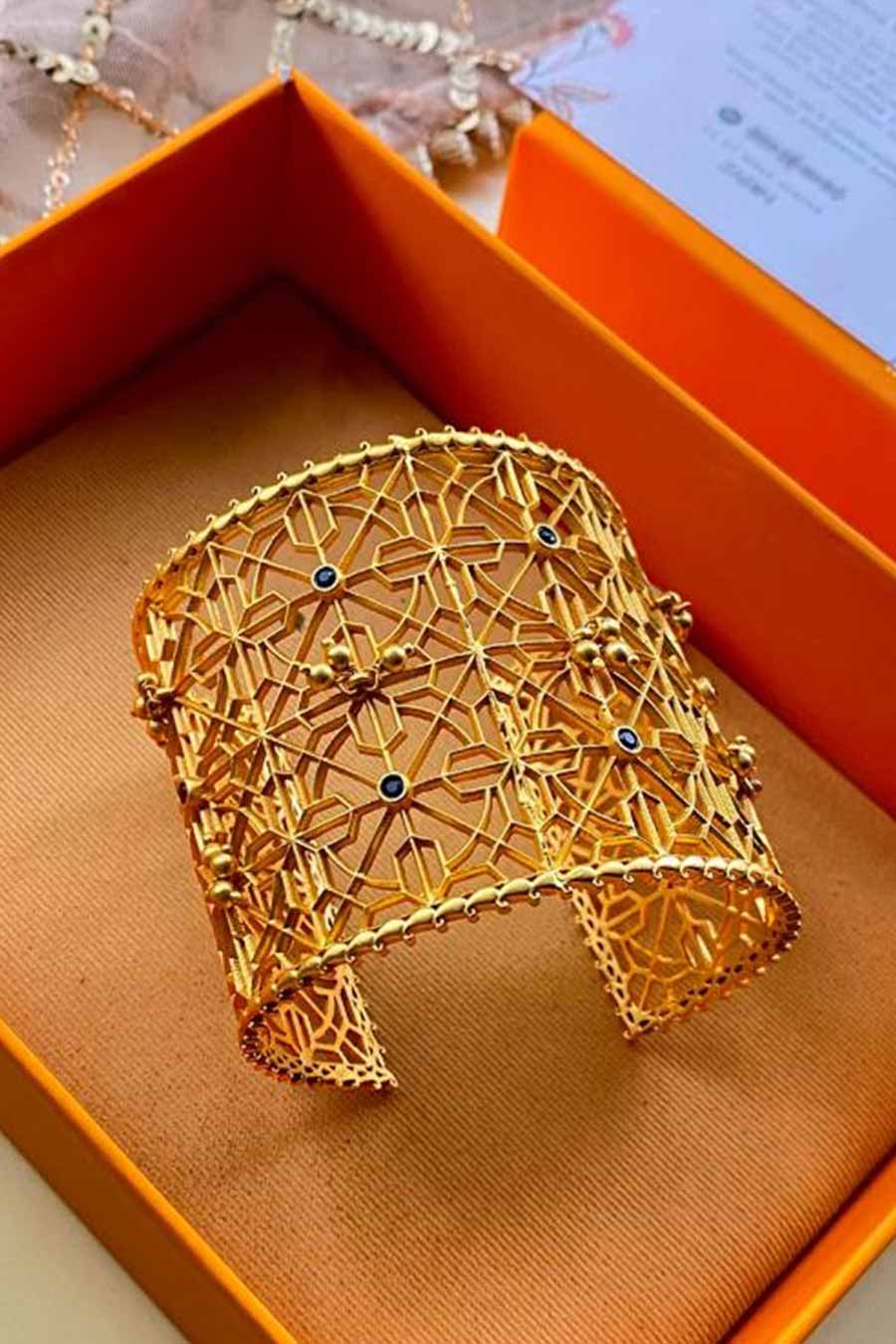 Grace in Gold 22kt Gold Plated Cuff Bracelet