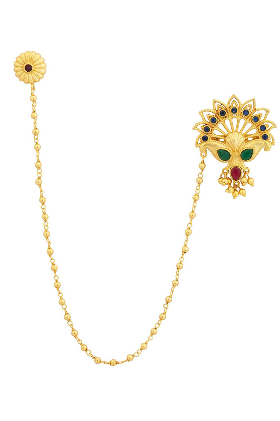 Peacock's Glory 22kt Gold Plated Brooch Pin