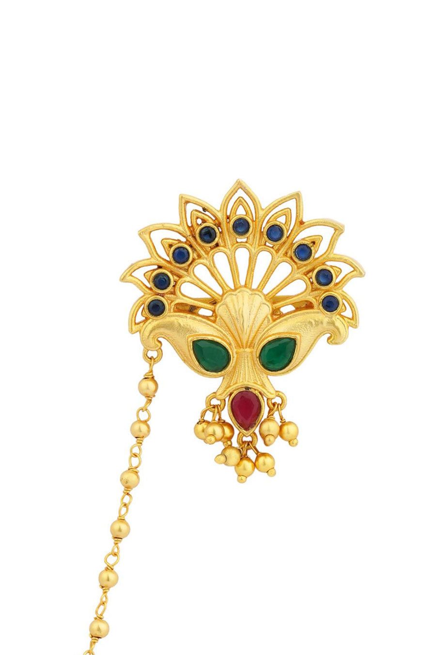 Peacock's Glory 22kt Gold Plated Brooch Pin