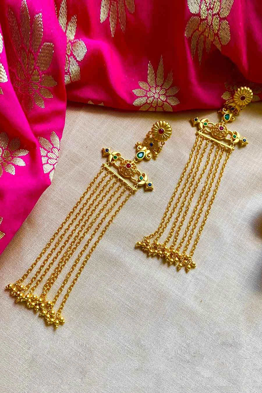 Veil of Glamour 22kt Gold Plated Earrings