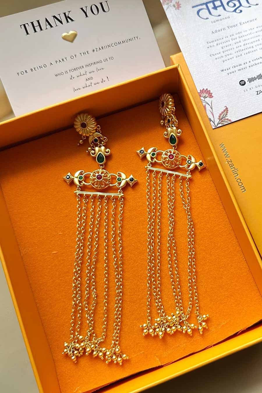 Veil of Glamour 22kt Gold Plated Earrings