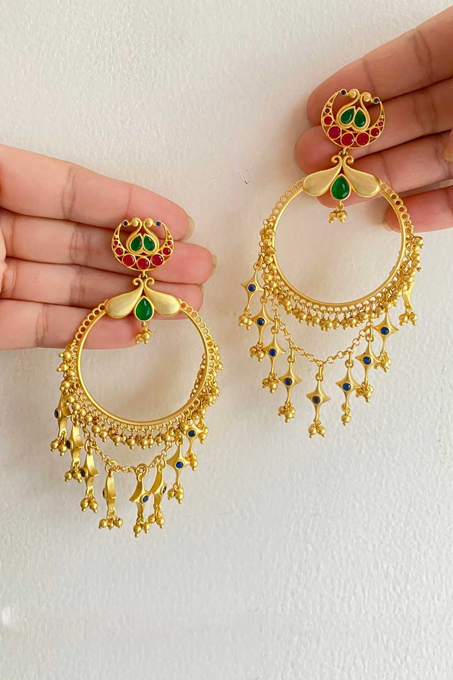 Poetic Dance 22kt Gold Plated Hoop Earrings