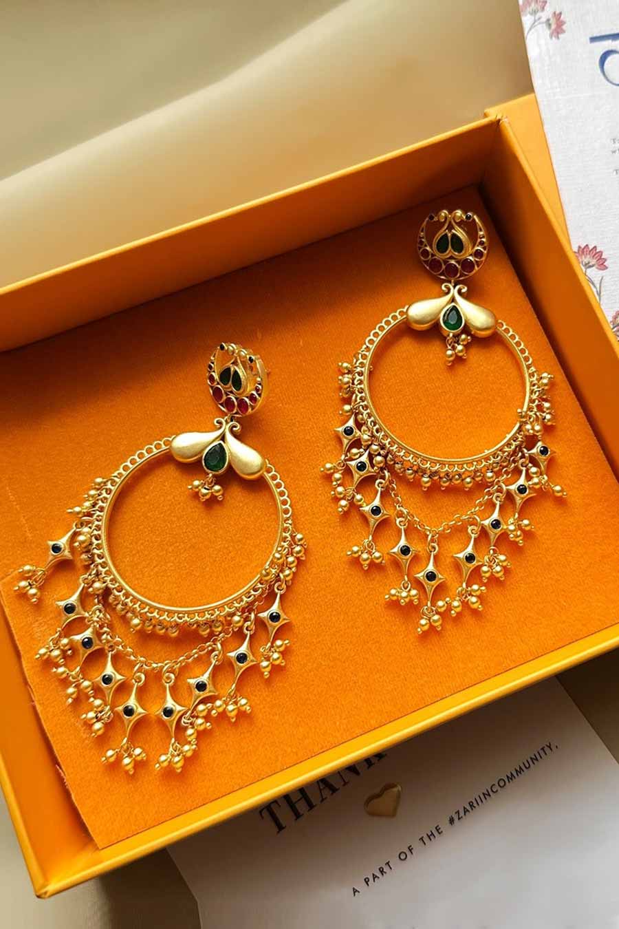 Poetic Dance 22kt Gold Plated Hoop Earrings