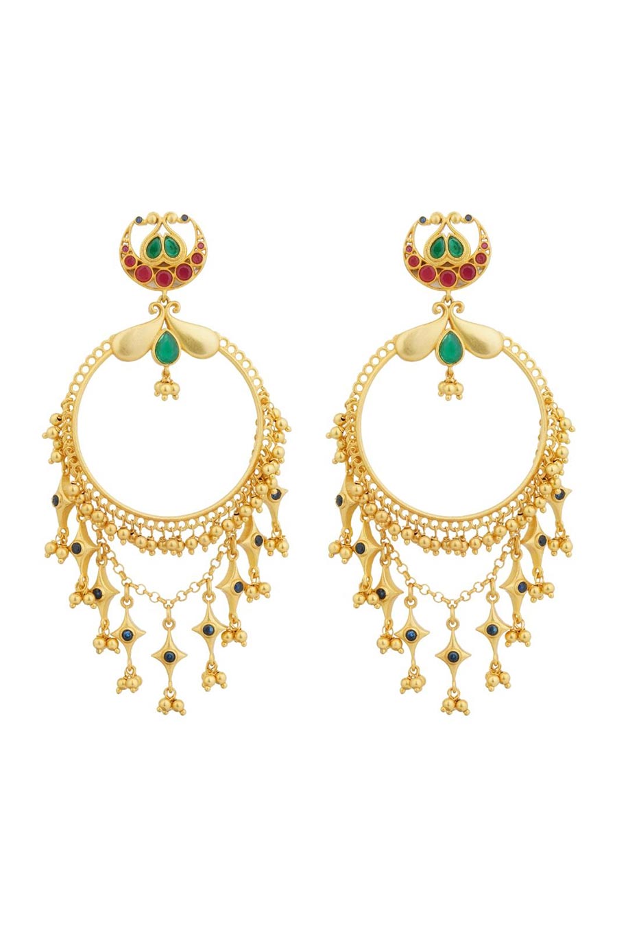 Poetic Dance 22kt Gold Plated Hoop Earrings