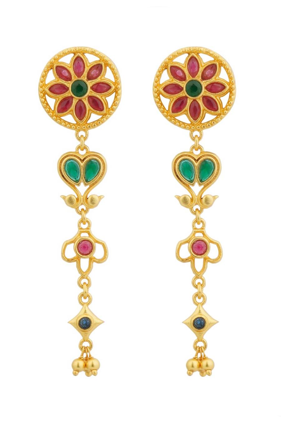 Melody of Flowers 22kt Gold Plated Earrings