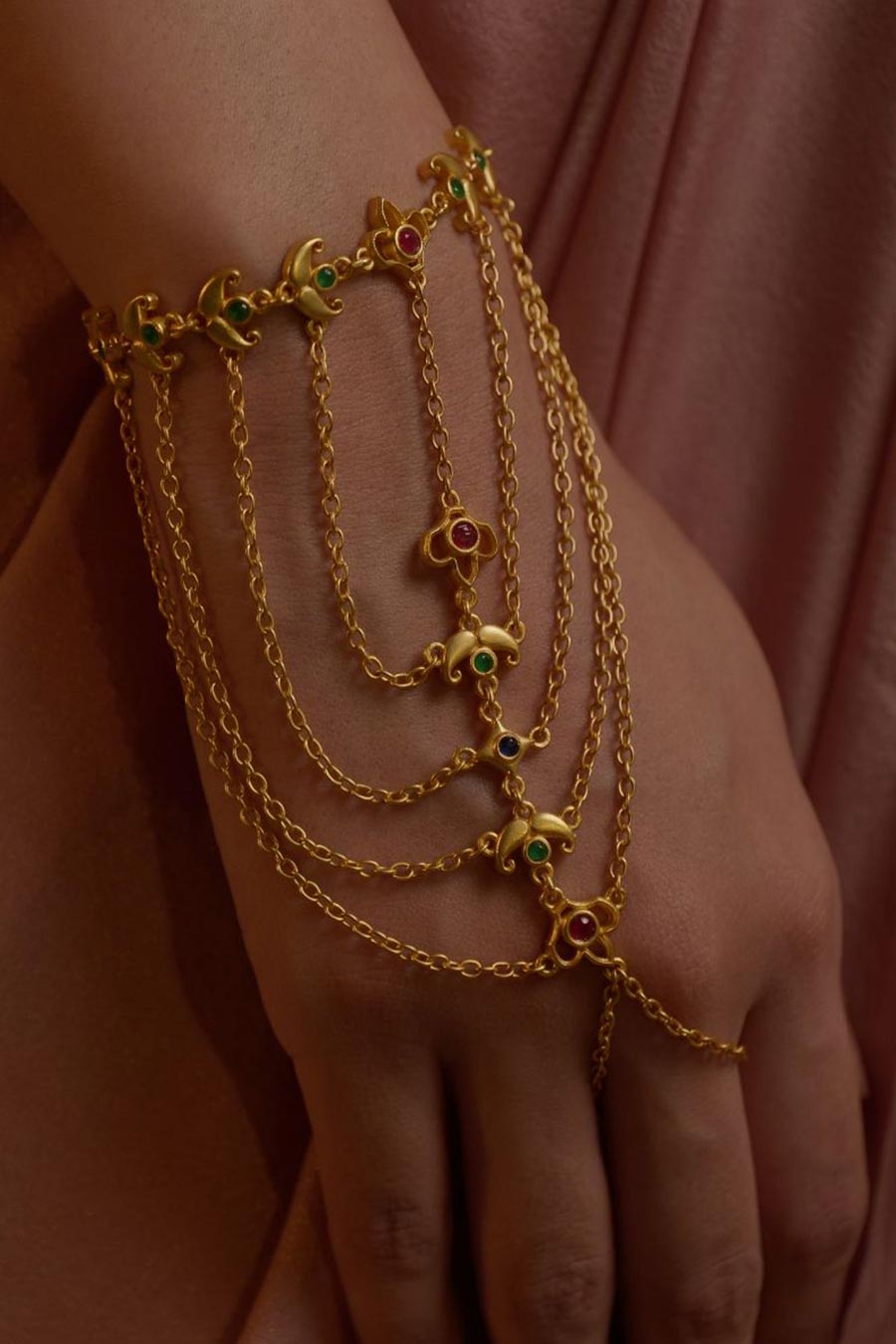 Net of Gold 22kt Gold Plated Haathphool