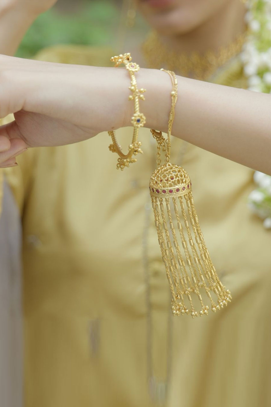 Blessed in Drapes 22kt Gold Plated Kalirey (Set of 2)
